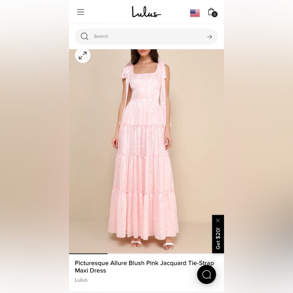 Lulu’s Pink Floral Bridesmaid or Formal Dress